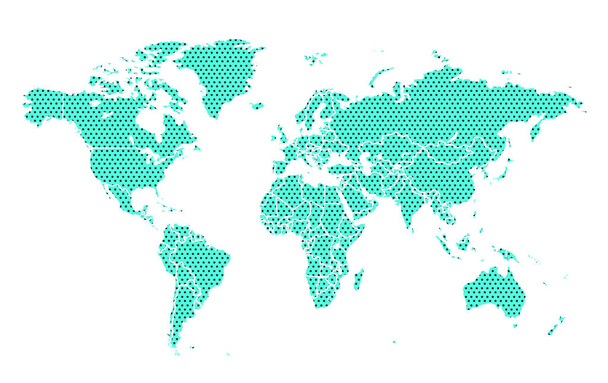 Mapa do mundo com estrelas. Vetor
 - Vetor, Imagem