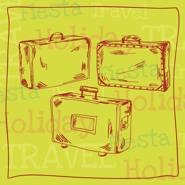 Travel suitcases, vector illustration - Vector, Image