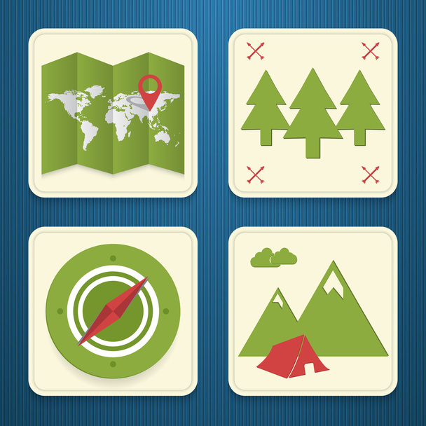 Vector travel icons. Retro style - Vector, Image