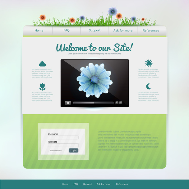 Template of website, vector illustration - Vector, Image