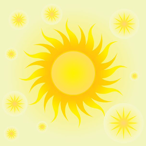 summer background with the sun and circles - Vector, Image