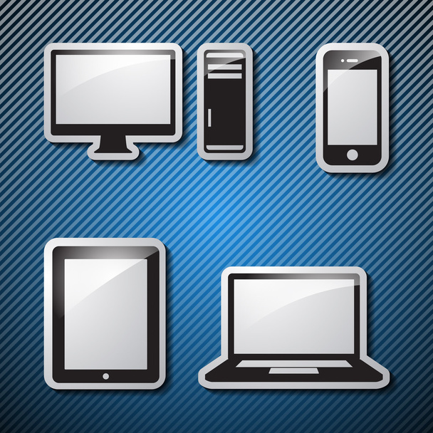 Conjunto de monitor, tablet y teléfono inteligente. Vector
 - Vector, Imagen