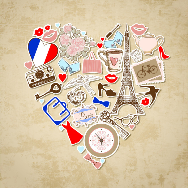 Love in Paris - vector illustration. - Vector, Image