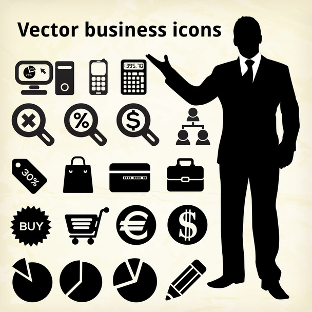 Business icons, vector illustration - Vector, Image