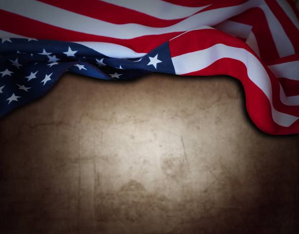 Americká vlajka na hnědé  - Fotografie, Obrázek