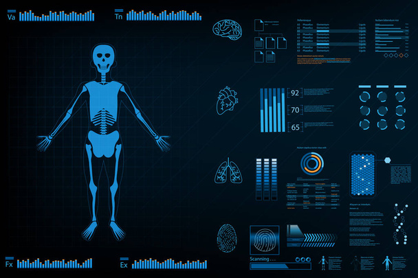 Concepto futurista del diseño de la información del cuerpo.Gráfico para el cuerpo del análisis y la información.vector e ilustración
 - Vector, Imagen