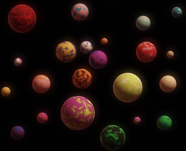 colorful balls in the air - Фото, зображення