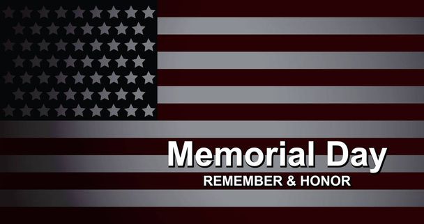 Memorial Day - Remember and honor with USA flag, Vector illustra - Vector, Image