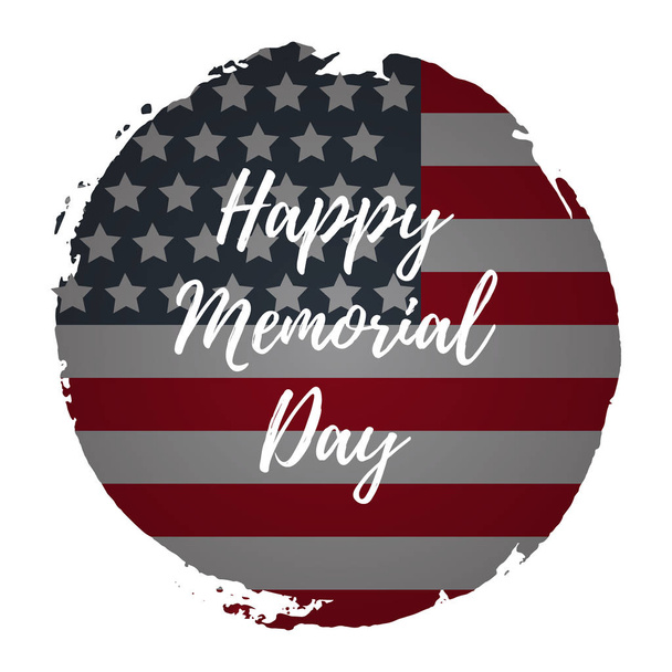 Memorial Day - greeting card with USA flag, Vector illustration. Celebration banner template with american flag decor. Holiday poster template - Vector, Image