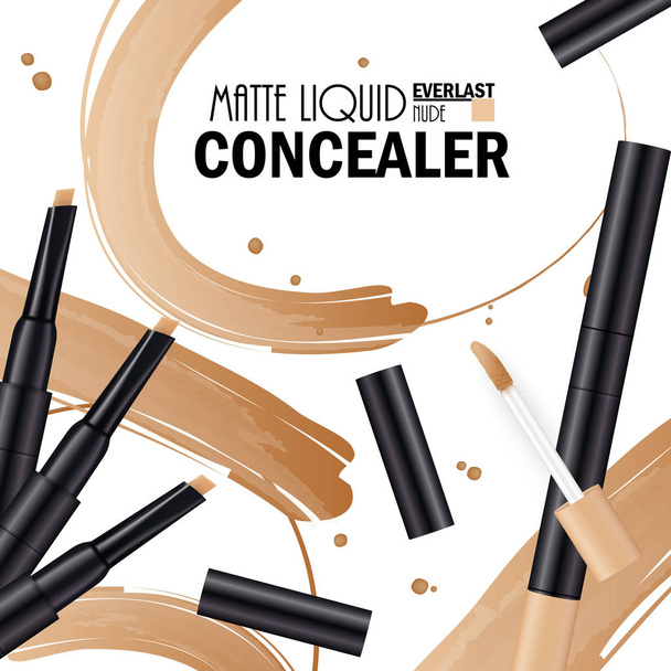 Krásný Concealer plakát na podporu kosmetické prémie - Vektor, obrázek