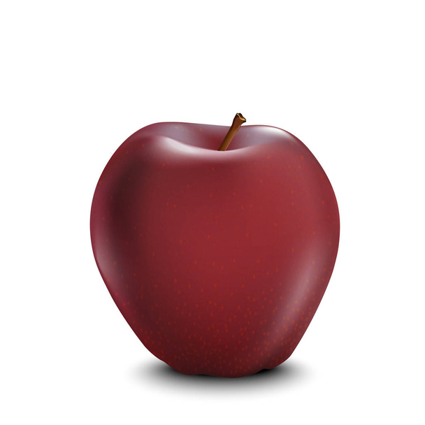 Czerwone realistyczne jabłko. Realistyczne jabłka 3D. Szczegółowy 3D Illustrati - Wektor, obraz