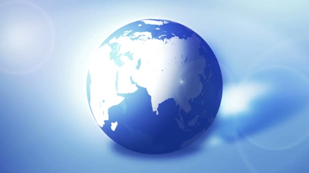 Üzleti föld. Kék csillogó átlátszó föld. Világviszonylatban. Hurok animáció. - Felvétel, videó