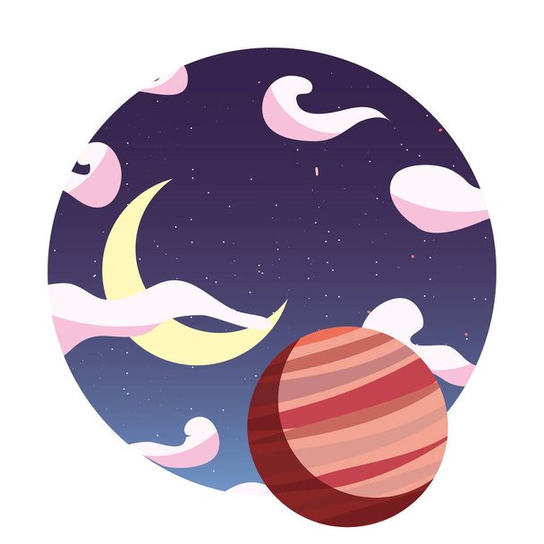 lune planète nuage ciel
 - Vecteur, image