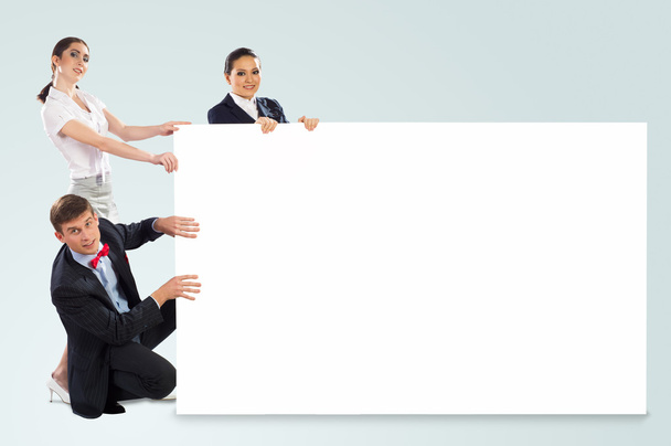 small group of holding a blank banner - Photo, Image