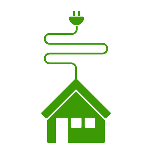 Isolated house icon with a current cable - Wektor, obraz