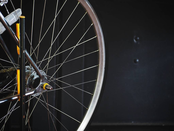 Closeup view of Wheel of bicycle - Photo, Image