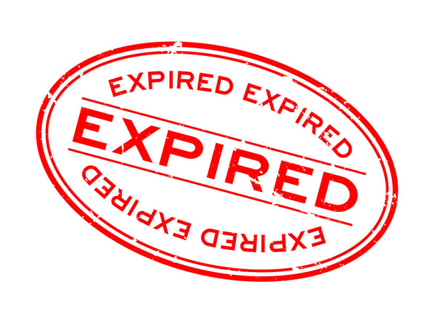 Grunge vermelho expirado palavra oval selo de borracha no fundo branco - Vetor, Imagem