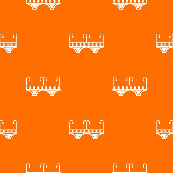 Retro arch bridge pattern vector orange - Vektör, Görsel