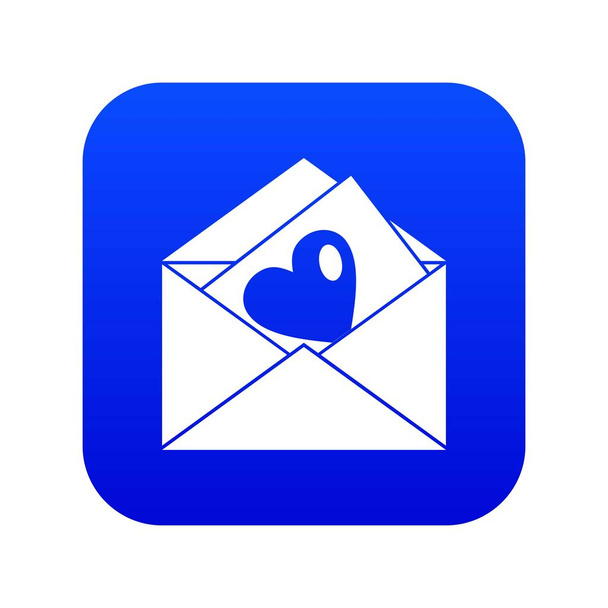 Vintage envelopes and heart icon digital blue - Vetor, Imagem
