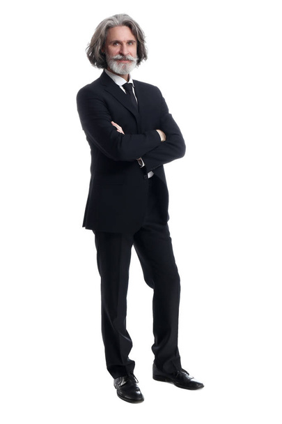 Handsome mature businessman on white background - Photo, image
