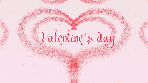 Valentinstag Herz aus rosa Spritzer isoliert auf hellrosa Hintergrund. Sei mein valentine share love. - Foto, Bild