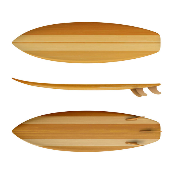 Surfbrett Holz isoliert realistischen Vektor - Vektor, Bild