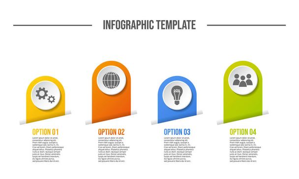 Tabla con iconos de negocios de colores plantilla de infografía. Vector
 - Vector, Imagen