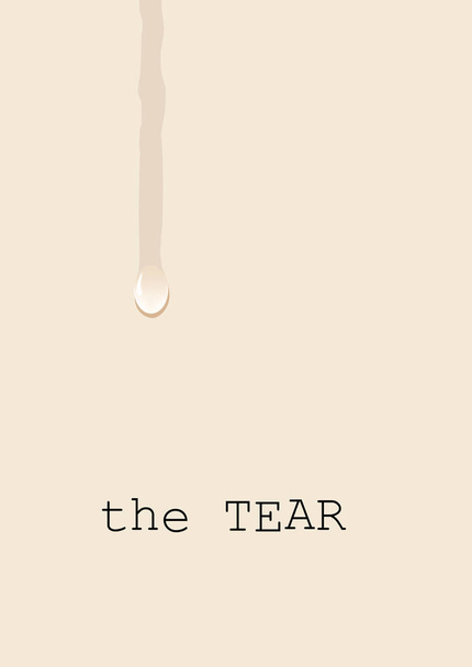 Tear, weeping on the white sheet, a concept of sadness and suffe - Vector, Image