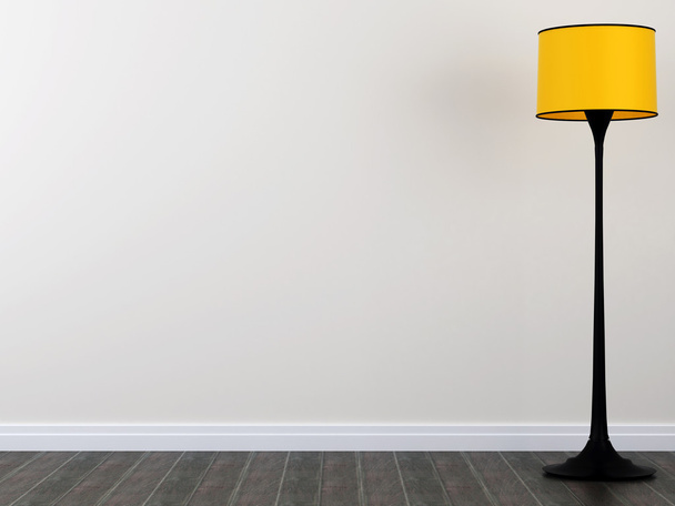 Lámpara de pie amarillo
 - Foto, imagen