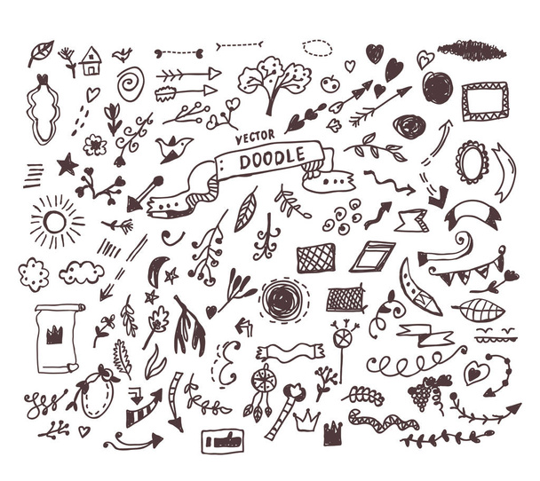 Doodle set illlustration, sketchy style. Vector graphic - Vector, Image