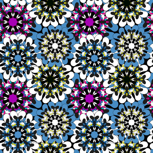 Seamless pattern in oriental style colorful ornamental background with mandala elements Islam Arabic Asian motifs - Photo, image