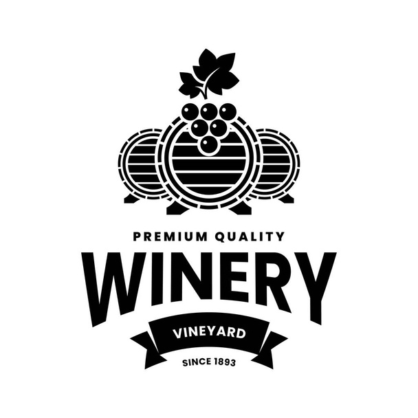 Modern wine vector logo sign for tavern, restaurant, house, shop, store, club and cellar isolated on white background.Premium quality vinery logotype illustration. Fashion brand badge design template. - Вектор, зображення