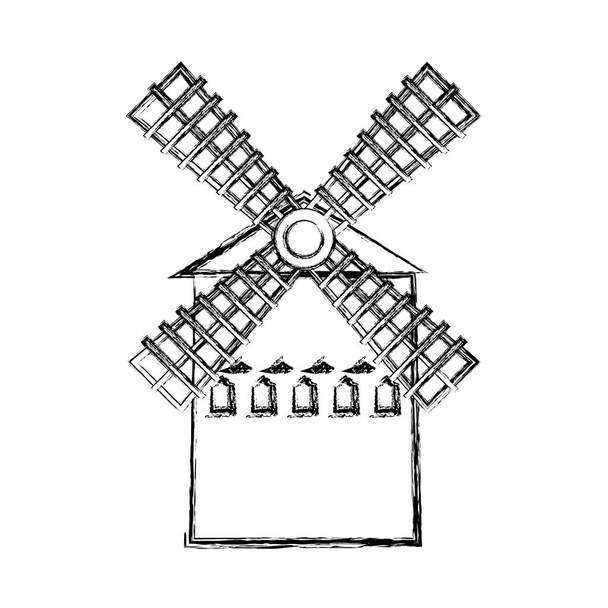 farm windmill icon - Vector, Image