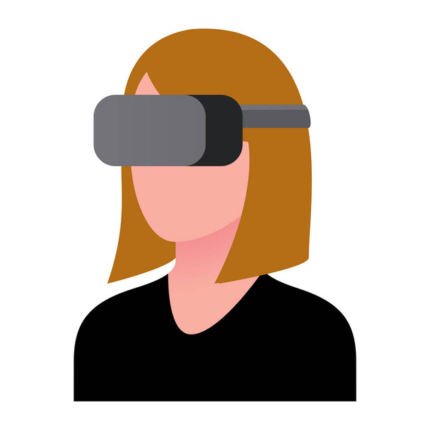 Character Using Virtual Reality Device Isolated - Vector, Image