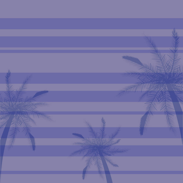 tropische Palmen Baumstreifen lila Hintergrund - Vektor, Bild