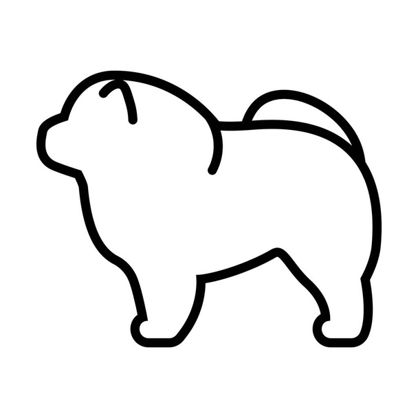 chow chow dog icon isoliert auf weißem Hintergrund - Vektor, Bild
