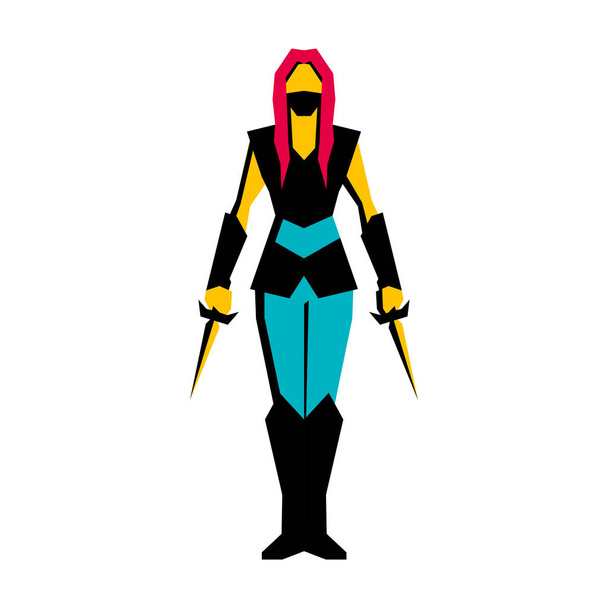 RPG Medieval Fantasy Rogue Character Isolated - Vector, imagen