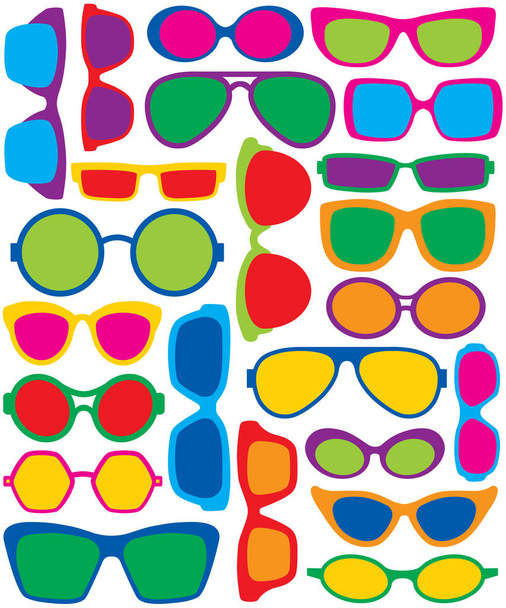 Sunglasses Design Illustration of fashion eyeglass frame styles repeats seamlessly. - Vector, Image