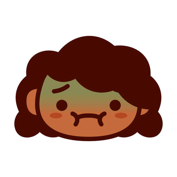 Kreslený roztomilý Emoji postava s nevolností - Vektor, obrázek