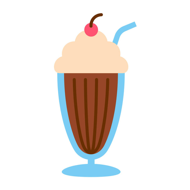 Cartoon Milkshake Icon Isolated On White Background - Vector, Image