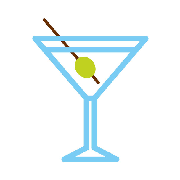 Karikatür martini Icon beyaz arka planda Izole - Vektör, Görsel