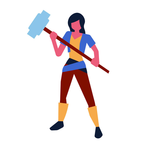 Cartoon vrouwelijke video game karakter geïsoleerd - Vector, afbeelding