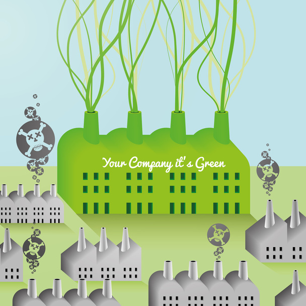 Зелена компанія та Фабрика абстрактний фон
 - Вектор, зображення