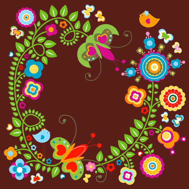 Cartão floral
 - Vetor, Imagem