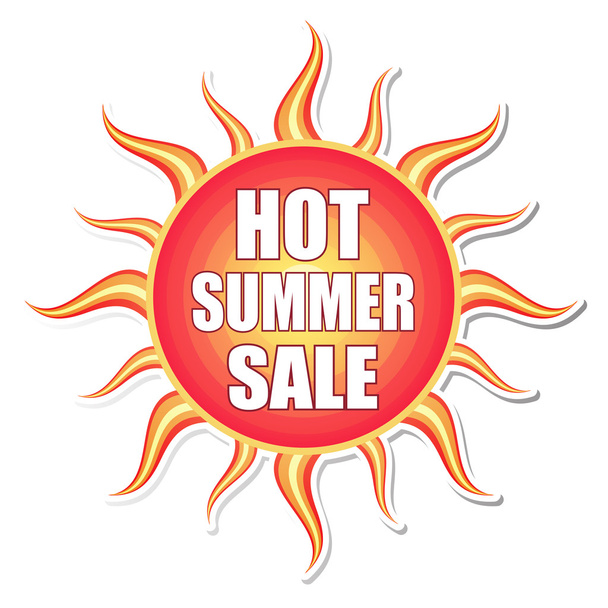 vente chaude d'été en étiquette soleil
 - Photo, image