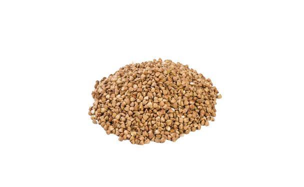 roasted buckwheat heap isolated on white background. nutrition. bio. natural food ingredient. - Foto, Imagem