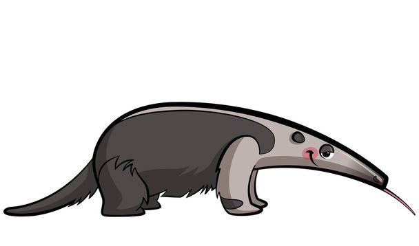 Caricatura animal tamanduá
 - Vetor, Imagem