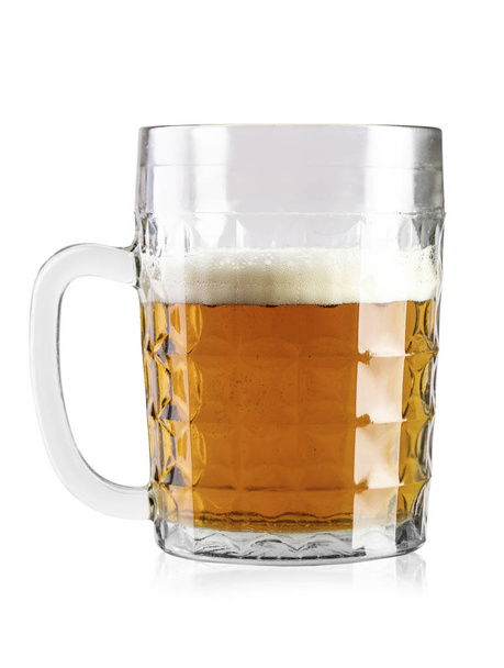 half a glass of beer isolated - Фото, изображение