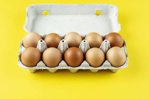 ten chicken eggs - Foto, Imagen