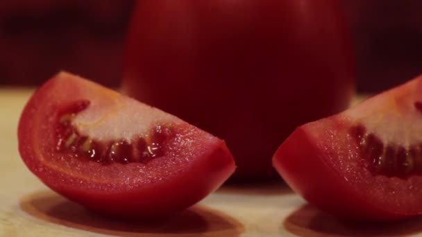 Makro červené rajčata zavřít 1 - Záběry, video